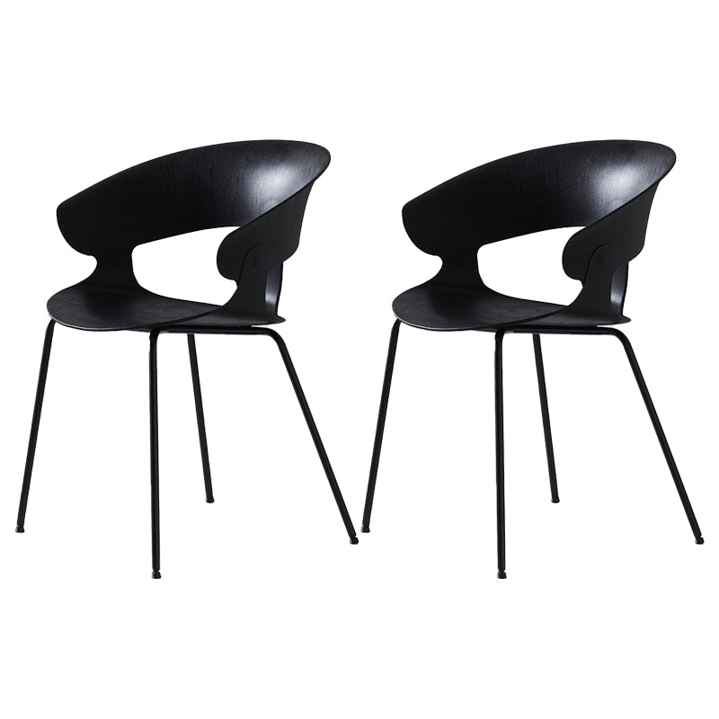 Industrial Metal Dining Room Armchair Plastic Dining Room Chairs for Restaurant Use Black 2 Piece Set Clearhalo ' kitchen&dining_furn' 'Dining Chairs' 'Dining Tables & Seating' 'dining_chair' 'furn' 'furn_dining_chair' 'Furniture' 'furniture_dining_chair' 'Kitchen & Dining Furniture' 'kitchen' 4207288
