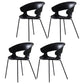 Industrial Metal Dining Room Armchair Plastic Dining Room Chairs for Restaurant Use Black 4 Piece Set Clearhalo ' kitchen&dining_furn' 'Dining Chairs' 'Dining Tables & Seating' 'dining_chair' 'furn' 'furn_dining_chair' 'Furniture' 'furniture_dining_chair' 'Kitchen & Dining Furniture' 'kitchen' 4207290