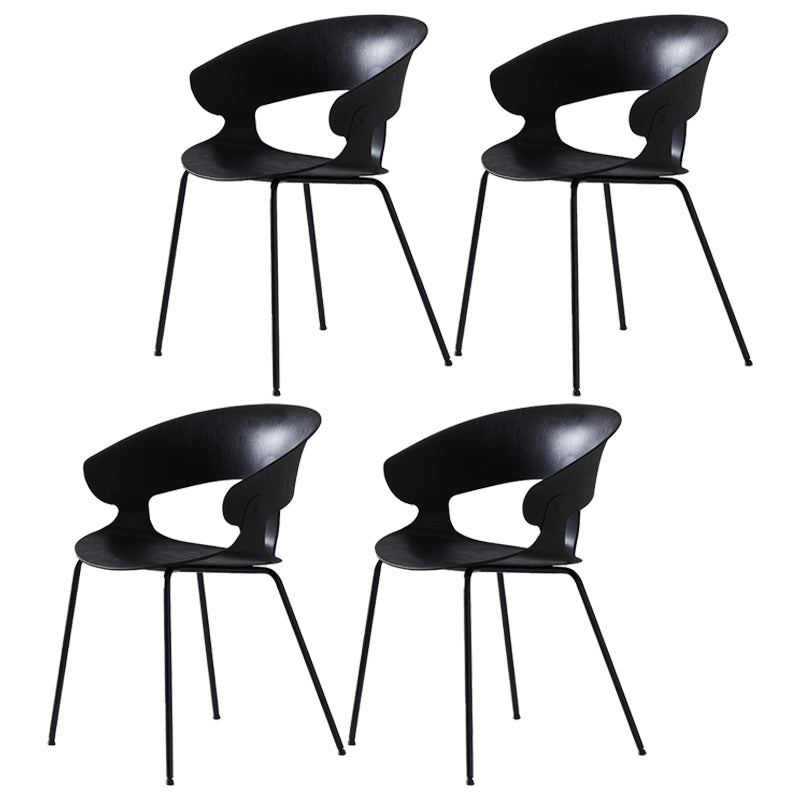 Industrial Metal Dining Room Armchair Plastic Dining Room Chairs for Restaurant Use Black 4 Piece Set Clearhalo ' kitchen&dining_furn' 'Dining Chairs' 'Dining Tables & Seating' 'dining_chair' 'furn' 'furn_dining_chair' 'Furniture' 'furniture_dining_chair' 'Kitchen & Dining Furniture' 'kitchen' 4207290