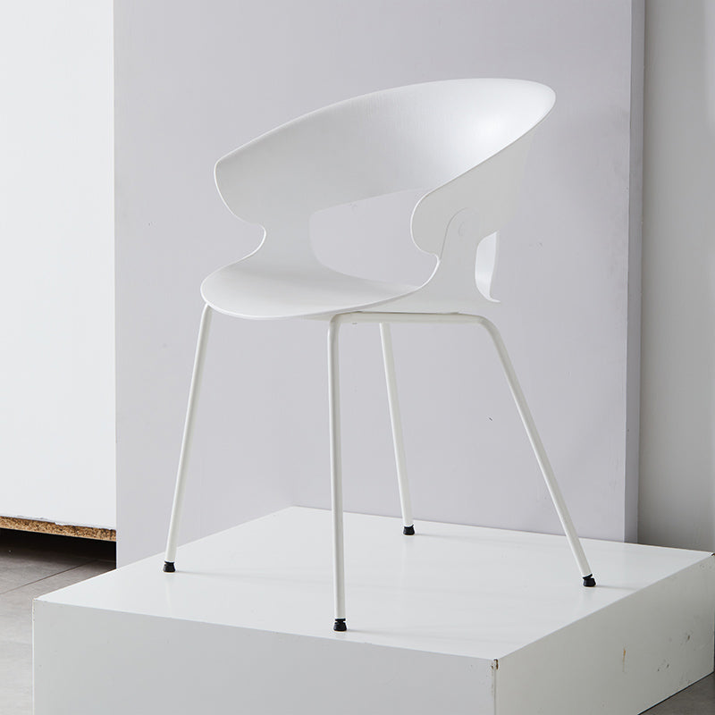 Industrial Metal Dining Room Armchair Plastic Dining Room Chairs for Restaurant Use White 1 Piece Clearhalo ' kitchen&dining_furn' 'Dining Chairs' 'Dining Tables & Seating' 'dining_chair' 'furn' 'furn_dining_chair' 'Furniture' 'furniture_dining_chair' 'Kitchen & Dining Furniture' 'kitchen' 4207292