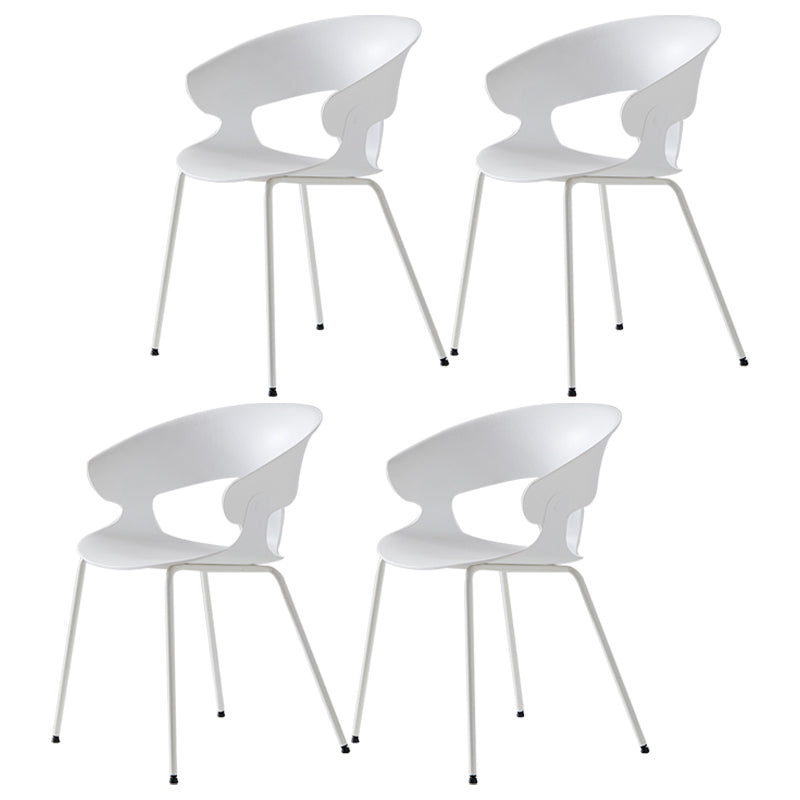 Industrial Metal Dining Room Armchair Plastic Dining Room Chairs for Restaurant Use White 4 Piece Set Clearhalo ' kitchen&dining_furn' 'Dining Chairs' 'Dining Tables & Seating' 'dining_chair' 'furn' 'furn_dining_chair' 'Furniture' 'furniture_dining_chair' 'Kitchen & Dining Furniture' 'kitchen' 4207295