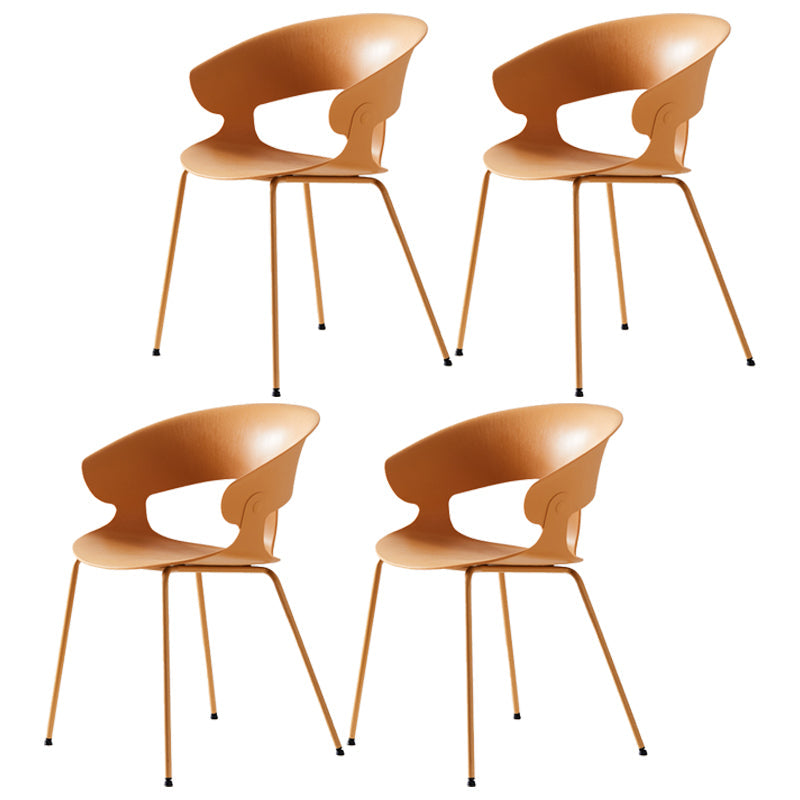 Industrial Metal Dining Room Armchair Plastic Dining Room Chairs for Restaurant Use Yellow 4 Piece Set Clearhalo ' kitchen&dining_furn' 'Dining Chairs' 'Dining Tables & Seating' 'dining_chair' 'furn' 'furn_dining_chair' 'Furniture' 'furniture_dining_chair' 'Kitchen & Dining Furniture' 'kitchen' 4207302