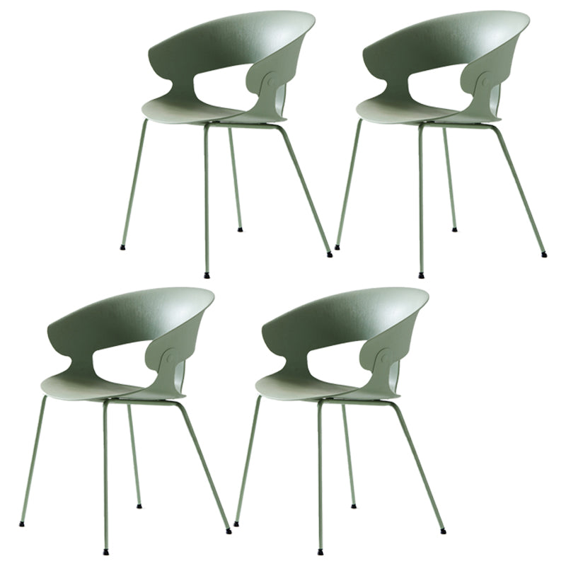 Industrial Metal Dining Room Armchair Plastic Dining Room Chairs for Restaurant Use Green 4 Piece Set Clearhalo ' kitchen&dining_furn' 'Dining Chairs' 'Dining Tables & Seating' 'dining_chair' 'furn' 'furn_dining_chair' 'Furniture' 'furniture_dining_chair' 'Kitchen & Dining Furniture' 'kitchen' 4207311