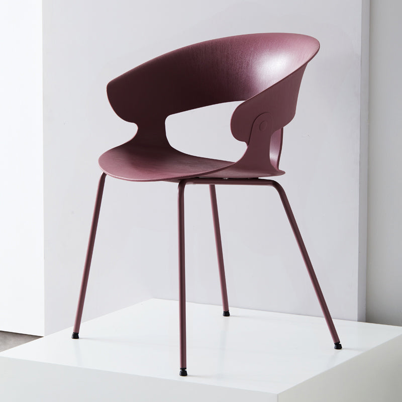 Industrial Metal Dining Room Armchair Plastic Dining Room Chairs for Restaurant Use Purple 1 Piece Clearhalo ' kitchen&dining_furn' 'Dining Chairs' 'Dining Tables & Seating' 'dining_chair' 'furn' 'furn_dining_chair' 'Furniture' 'furniture_dining_chair' 'Kitchen & Dining Furniture' 'kitchen' 4207312