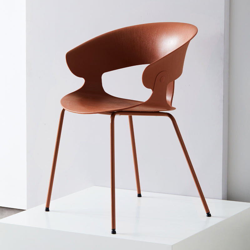 Industrial Metal Dining Room Armchair Plastic Dining Room Chairs for Restaurant Use Walnut 1 Piece Clearhalo ' kitchen&dining_furn' 'Dining Chairs' 'Dining Tables & Seating' 'dining_chair' 'furn' 'furn_dining_chair' 'Furniture' 'furniture_dining_chair' 'Kitchen & Dining Furniture' 'kitchen' 4207315