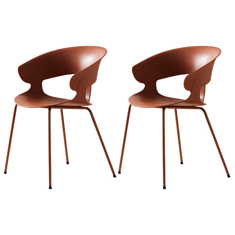 Industrial Metal Dining Room Armchair Plastic Dining Room Chairs for Restaurant Use Walnut 2 Piece Set Clearhalo ' kitchen&dining_furn' 'Dining Chairs' 'Dining Tables & Seating' 'dining_chair' 'furn' 'furn_dining_chair' 'Furniture' 'furniture_dining_chair' 'Kitchen & Dining Furniture' 'kitchen' 4207316