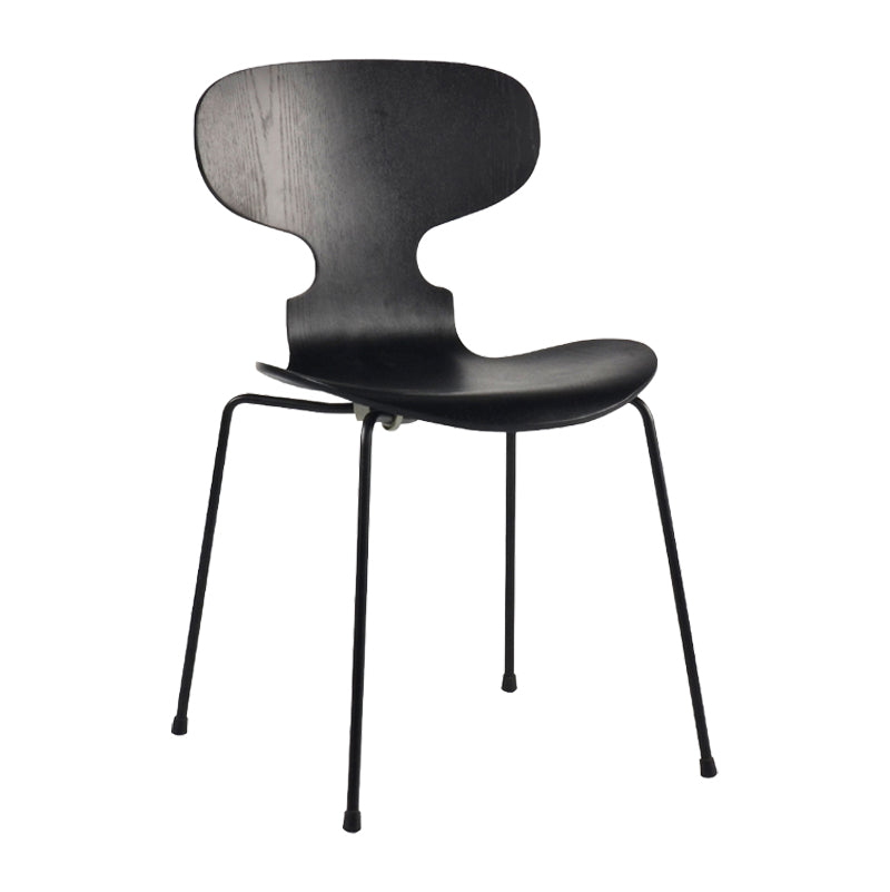 Contemporary Home Side Chair Solid Back Metal Upholstered Dining Room Chair Black 1 Piece Clearhalo ' kitchen&dining_furn' 'Dining Chairs' 'Dining Tables & Seating' 'dining_chair' 'furn' 'furn_dining_chair' 'Furniture' 'furniture_dining_chair' 'Kitchen & Dining Furniture' 'kitchen' 4207334