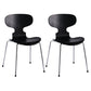 Contemporary Home Side Chair Solid Back Metal Upholstered Dining Room Chair Matte Black 2 Piece Set Clearhalo ' kitchen&dining_furn' 'Dining Chairs' 'Dining Tables & Seating' 'dining_chair' 'furn' 'furn_dining_chair' 'Furniture' 'furniture_dining_chair' 'Kitchen & Dining Furniture' 'kitchen' 4207342