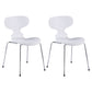 Contemporary Home Side Chair Solid Back Metal Upholstered Dining Room Chair Gloss White 2 Piece Set Clearhalo ' kitchen&dining_furn' 'Dining Chairs' 'Dining Tables & Seating' 'dining_chair' 'furn' 'furn_dining_chair' 'Furniture' 'furniture_dining_chair' 'Kitchen & Dining Furniture' 'kitchen' 4207355