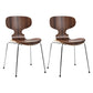 Contemporary Home Side Chair Solid Back Metal Upholstered Dining Room Chair Dark Wood 2 Piece Set Clearhalo ' kitchen&dining_furn' 'Dining Chairs' 'Dining Tables & Seating' 'dining_chair' 'furn' 'furn_dining_chair' 'Furniture' 'furniture_dining_chair' 'Kitchen & Dining Furniture' 'kitchen' 4207358