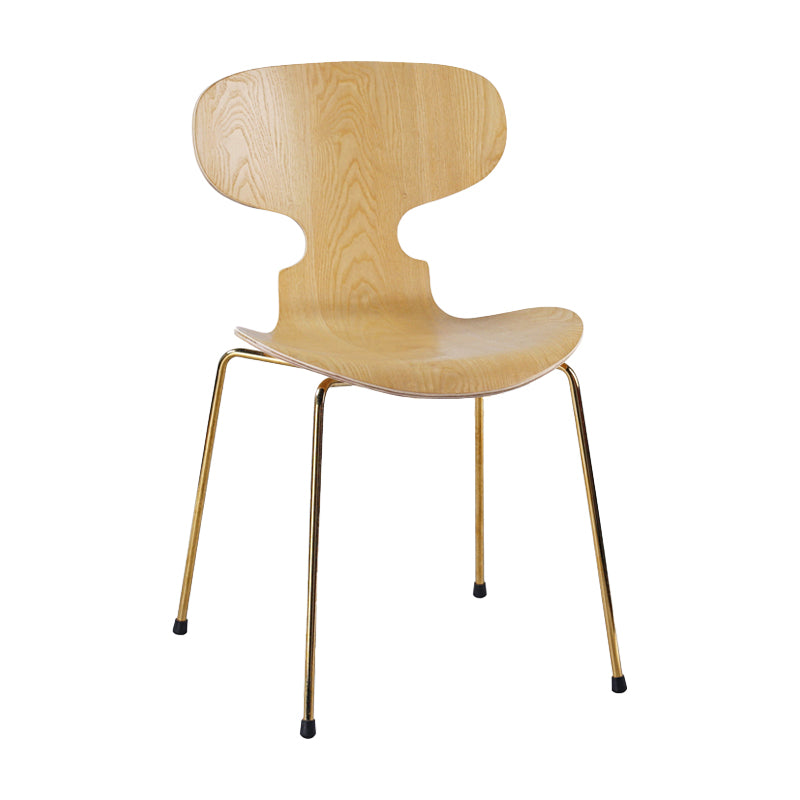 Contemporary Home Side Chair Solid Back Metal Upholstered Dining Room Chair Natural 1 Piece Clearhalo ' kitchen&dining_furn' 'Dining Chairs' 'Dining Tables & Seating' 'dining_chair' 'furn' 'furn_dining_chair' 'Furniture' 'furniture_dining_chair' 'Kitchen & Dining Furniture' 'kitchen' 4207360