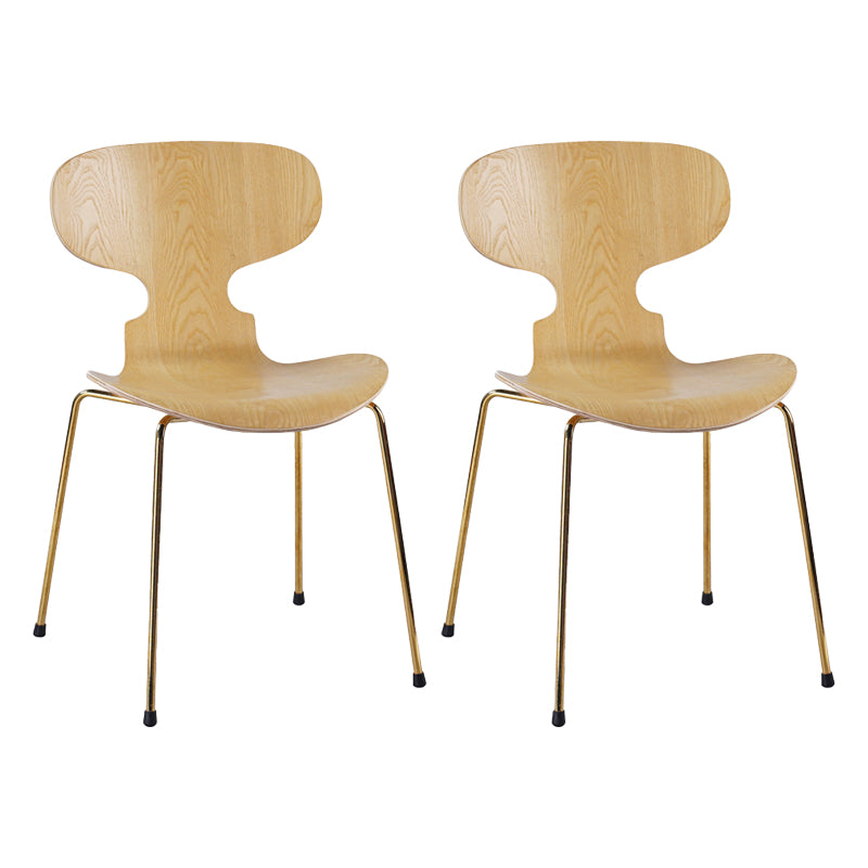 Contemporary Home Side Chair Solid Back Metal Upholstered Dining Room Chair Natural 2 Piece Set Clearhalo ' kitchen&dining_furn' 'Dining Chairs' 'Dining Tables & Seating' 'dining_chair' 'furn' 'furn_dining_chair' 'Furniture' 'furniture_dining_chair' 'Kitchen & Dining Furniture' 'kitchen' 4207361