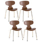 Contemporary Home Side Chair Solid Back Metal Upholstered Dining Room Chair Walnut 4 Piece Set Clearhalo ' kitchen&dining_furn' 'Dining Chairs' 'Dining Tables & Seating' 'dining_chair' 'furn' 'furn_dining_chair' 'Furniture' 'furniture_dining_chair' 'Kitchen & Dining Furniture' 'kitchen' 4207365