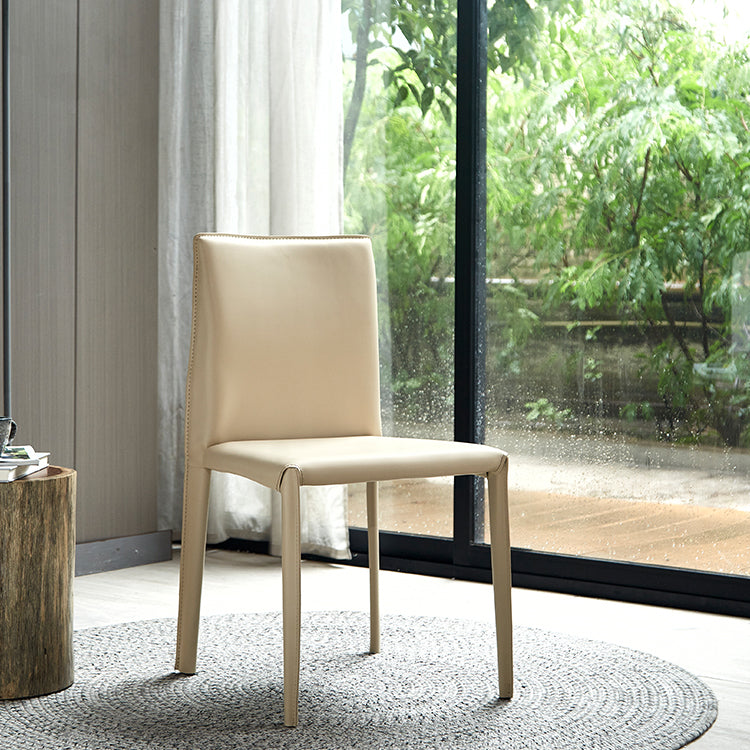 Leather Armless Dining Chairs Home Upholstered Side Chairs with Metal Legs Clearhalo ' kitchen&dining_furn' 'Dining Chairs' 'Dining Tables & Seating' 'dining_chair' 'furn' 'furn_dining_chair' 'Furniture' 'furniture_dining_chair' 'Kitchen & Dining Furniture' 'kitchen' 4207383