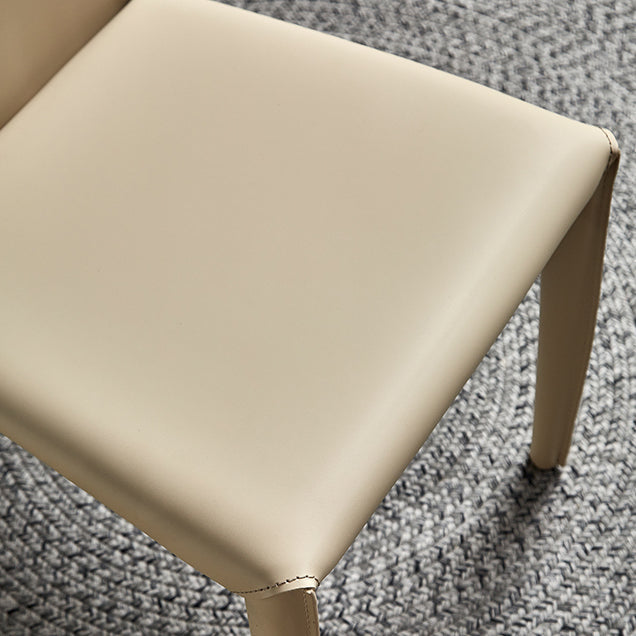 Leather Armless Dining Chairs Home Upholstered Side Chairs with Metal Legs Clearhalo ' kitchen&dining_furn' 'Dining Chairs' 'Dining Tables & Seating' 'dining_chair' 'furn' 'furn_dining_chair' 'Furniture' 'furniture_dining_chair' 'Kitchen & Dining Furniture' 'kitchen' 4207386