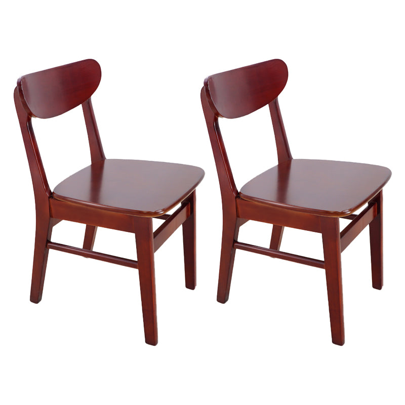 Scandinavian Upholstered Restaurant Side Chair Open Back Dining Chair Red Brown 2 Piece Set Clearhalo ' kitchen&dining_furn' 'Dining Chairs' 'Dining Tables & Seating' 'dining_chair' 'furn' 'furn_dining_chair' 'Furniture' 'furniture_dining_chair' 'Kitchen & Dining Furniture' 'kitchen' 4207429