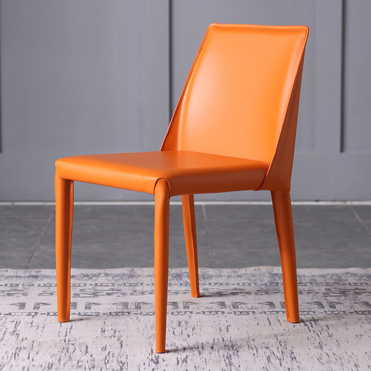 Home Leather Armless Dining Chairs Upholstered Side Chairs with Metal Legs Clearhalo ' kitchen&dining_furn' 'Dining Chairs' 'Dining Tables & Seating' 'dining_chair' 'furn' 'furn_dining_chair' 'Furniture' 'furniture_dining_chair' 'Kitchen & Dining Furniture' 'kitchen' 4207444