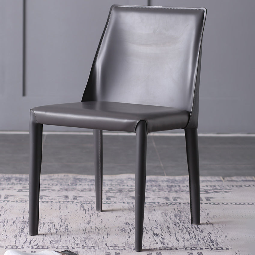 Home Leather Armless Dining Chairs Upholstered Side Chairs with Metal Legs Clearhalo ' kitchen&dining_furn' 'Dining Chairs' 'Dining Tables & Seating' 'dining_chair' 'furn' 'furn_dining_chair' 'Furniture' 'furniture_dining_chair' 'Kitchen & Dining Furniture' 'kitchen' 4207447