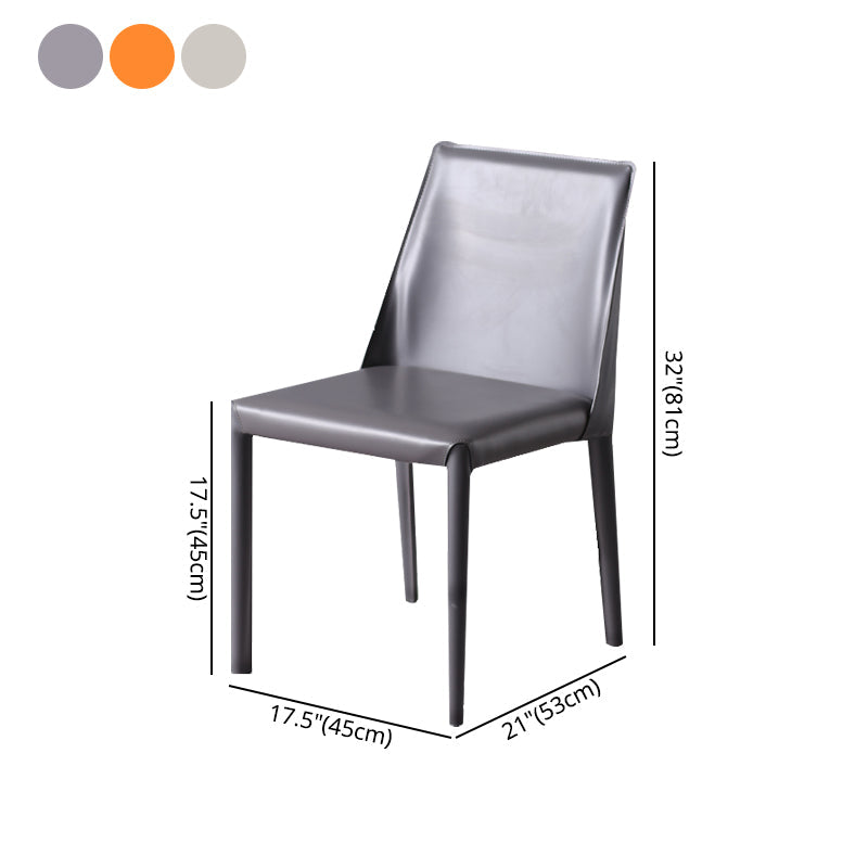 Home Leather Armless Dining Chairs Upholstered Side Chairs with Metal Legs Clearhalo ' kitchen&dining_furn' 'Dining Chairs' 'Dining Tables & Seating' 'dining_chair' 'furn' 'furn_dining_chair' 'Furniture' 'furniture_dining_chair' 'Kitchen & Dining Furniture' 'kitchen' 4207455