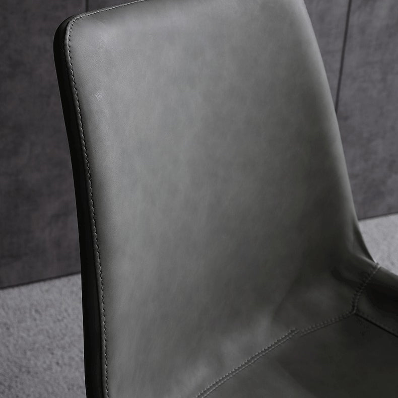 Modern Home Leather Side Chair Solid Back Dining Chair with Metal Legs Clearhalo ' kitchen&dining_furn' 'Dining Chairs' 'Dining Tables & Seating' 'dining_chair' 'furn' 'furn_dining_chair' 'Furniture' 'furniture_dining_chair' 'Kitchen & Dining Furniture' 'kitchen' 4207463