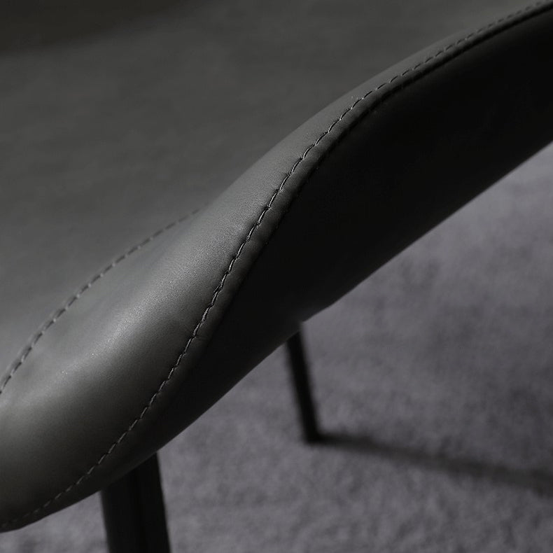 Modern Home Leather Side Chair Solid Back Dining Chair with Metal Legs Clearhalo ' kitchen&dining_furn' 'Dining Chairs' 'Dining Tables & Seating' 'dining_chair' 'furn' 'furn_dining_chair' 'Furniture' 'furniture_dining_chair' 'Kitchen & Dining Furniture' 'kitchen' 4207464