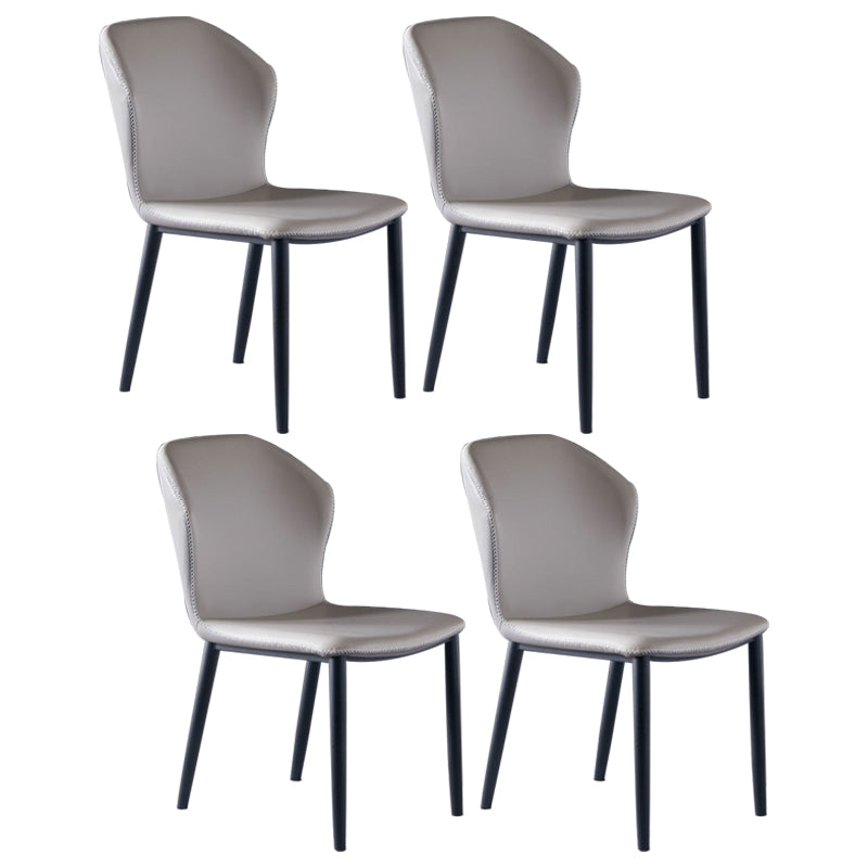Modern Leather Restaurant Side Chair Matte Finish Wingback Dining Chair Grey 4 Piece Set Clearhalo ' kitchen&dining_furn' 'Dining Chairs' 'Dining Tables & Seating' 'dining_chair' 'furn' 'furn_dining_chair' 'Furniture' 'furniture_dining_chair' 'Kitchen & Dining Furniture' 'kitchen' 4207471