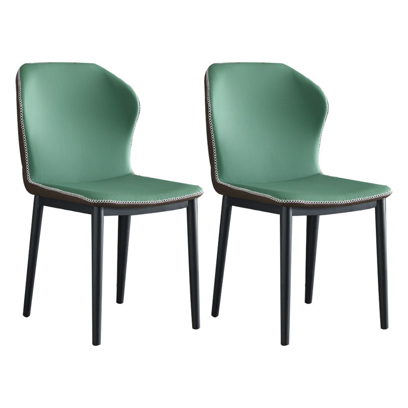 Modern Leather Restaurant Side Chair Matte Finish Wingback Dining Chair Green 2 Piece Set Clearhalo ' kitchen&dining_furn' 'Dining Chairs' 'Dining Tables & Seating' 'dining_chair' 'furn' 'furn_dining_chair' 'Furniture' 'furniture_dining_chair' 'Kitchen & Dining Furniture' 'kitchen' 4207472