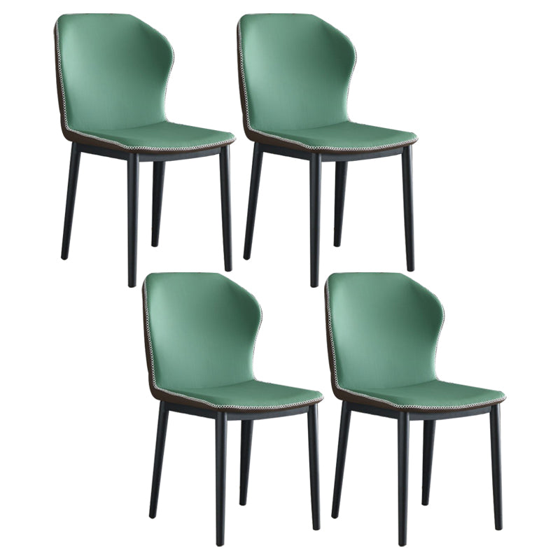 Modern Leather Restaurant Side Chair Matte Finish Wingback Dining Chair Green 4 Piece Set Clearhalo ' kitchen&dining_furn' 'Dining Chairs' 'Dining Tables & Seating' 'dining_chair' 'furn' 'furn_dining_chair' 'Furniture' 'furniture_dining_chair' 'Kitchen & Dining Furniture' 'kitchen' 4207475