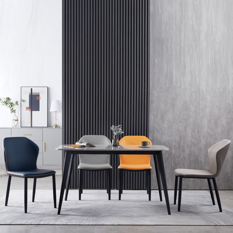 Modern Leather Restaurant Side Chair Matte Finish Wingback Dining Chair Clearhalo ' kitchen&dining_furn' 'Dining Chairs' 'Dining Tables & Seating' 'dining_chair' 'furn' 'furn_dining_chair' 'Furniture' 'furniture_dining_chair' 'Kitchen & Dining Furniture' 'kitchen' 4207485