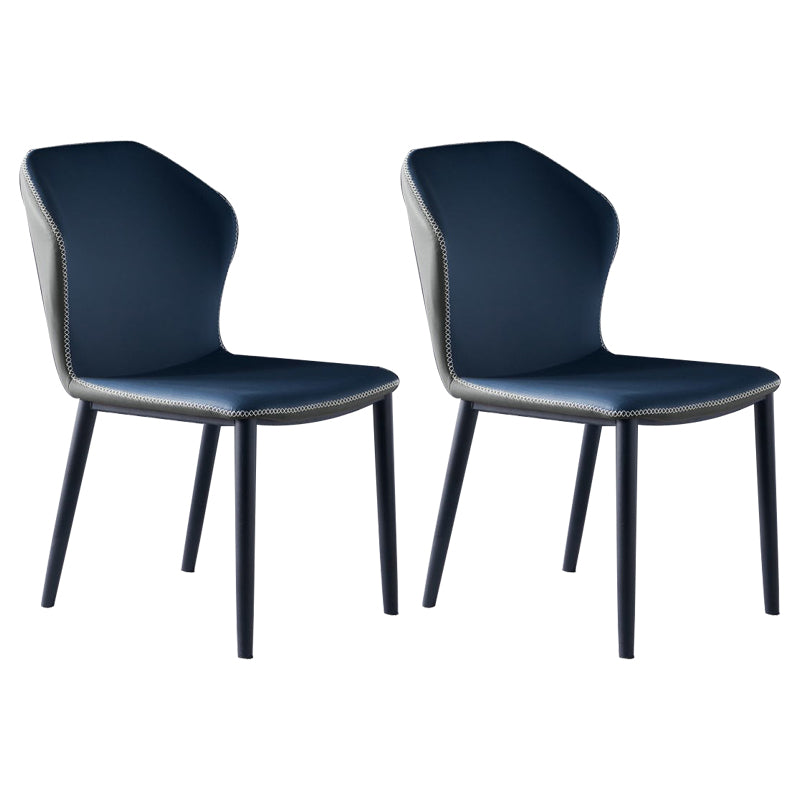 Modern Leather Restaurant Side Chair Matte Finish Wingback Dining Chair Gray Blue 2 Piece Set Clearhalo ' kitchen&dining_furn' 'Dining Chairs' 'Dining Tables & Seating' 'dining_chair' 'furn' 'furn_dining_chair' 'Furniture' 'furniture_dining_chair' 'Kitchen & Dining Furniture' 'kitchen' 4207489