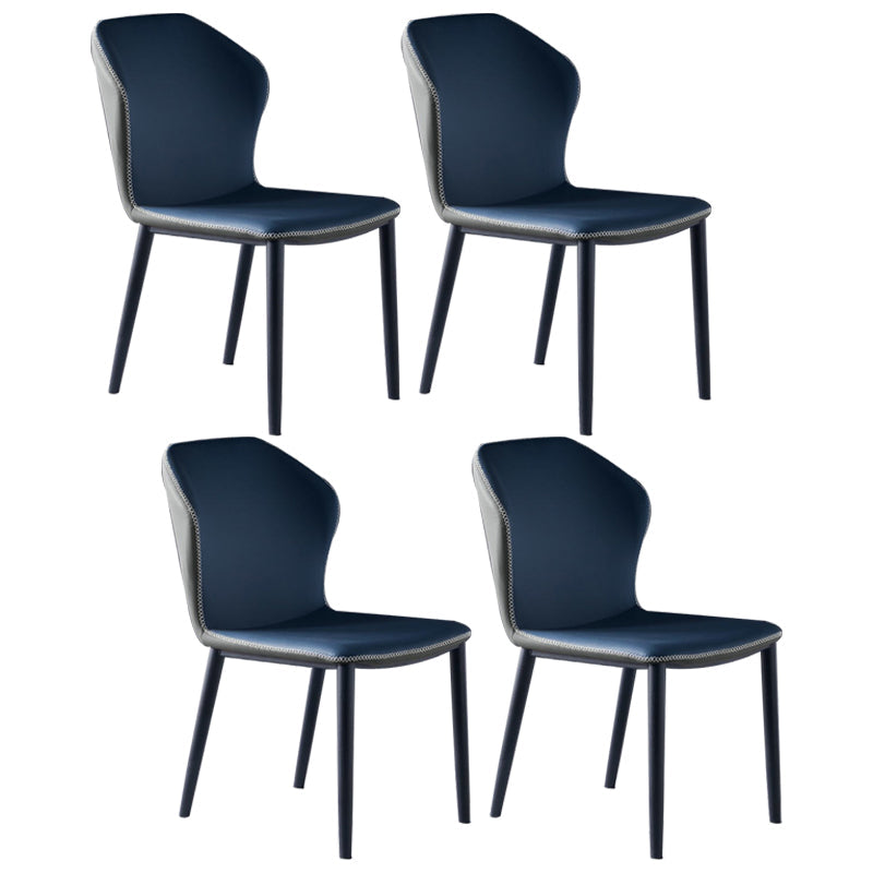 Modern Leather Restaurant Side Chair Matte Finish Wingback Dining Chair Gray Blue 4 Piece Set Clearhalo ' kitchen&dining_furn' 'Dining Chairs' 'Dining Tables & Seating' 'dining_chair' 'furn' 'furn_dining_chair' 'Furniture' 'furniture_dining_chair' 'Kitchen & Dining Furniture' 'kitchen' 4207490