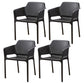 Scandinavian Plastic Dining Arm Chairs Stackable Indoor Dining Armchairs Black 4 Piece Set Clearhalo ' kitchen&dining_furn' 'Dining Chairs' 'Dining Tables & Seating' 'dining_chair' 'furn' 'furn_dining_chair' 'Furniture' 'furniture_dining_chair' 'Kitchen & Dining Furniture' 'kitchen' 4207493