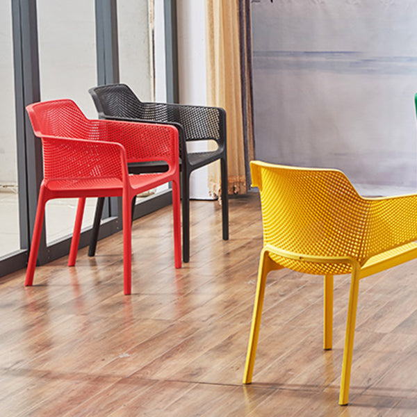 Scandinavian Plastic Dining Arm Chairs Stackable Indoor Dining Armchairs Clearhalo ' kitchen&dining_furn' 'Dining Chairs' 'Dining Tables & Seating' 'dining_chair' 'furn' 'furn_dining_chair' 'Furniture' 'furniture_dining_chair' 'Kitchen & Dining Furniture' 'kitchen' 4207496