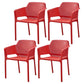 Scandinavian Plastic Dining Arm Chairs Stackable Indoor Dining Armchairs Red 4 Piece Set Clearhalo ' kitchen&dining_furn' 'Dining Chairs' 'Dining Tables & Seating' 'dining_chair' 'furn' 'furn_dining_chair' 'Furniture' 'furniture_dining_chair' 'Kitchen & Dining Furniture' 'kitchen' 4207501