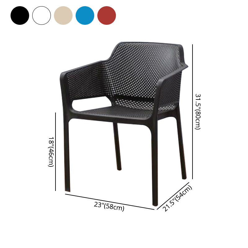 Scandinavian Plastic Dining Arm Chairs Stackable Indoor Dining Armchairs Clearhalo ' kitchen&dining_furn' 'Dining Chairs' 'Dining Tables & Seating' 'dining_chair' 'furn' 'furn_dining_chair' 'Furniture' 'furniture_dining_chair' 'Kitchen & Dining Furniture' 'kitchen' 4207505