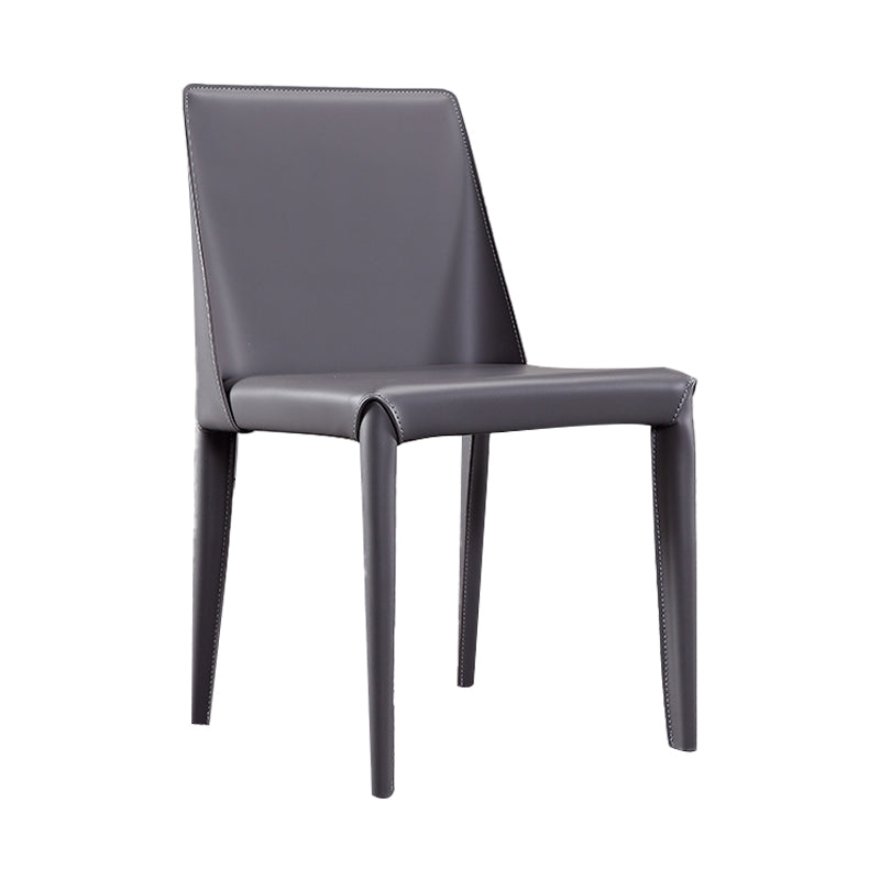 Modern Leather Restaurant Side Chair Solid Back Dining Armless Chair Clearhalo ' kitchen&dining_furn' 'Dining Chairs' 'Dining Tables & Seating' 'dining_chair' 'furn' 'furn_dining_chair' 'Furniture' 'furniture_dining_chair' 'Kitchen & Dining Furniture' 'kitchen' 4207527