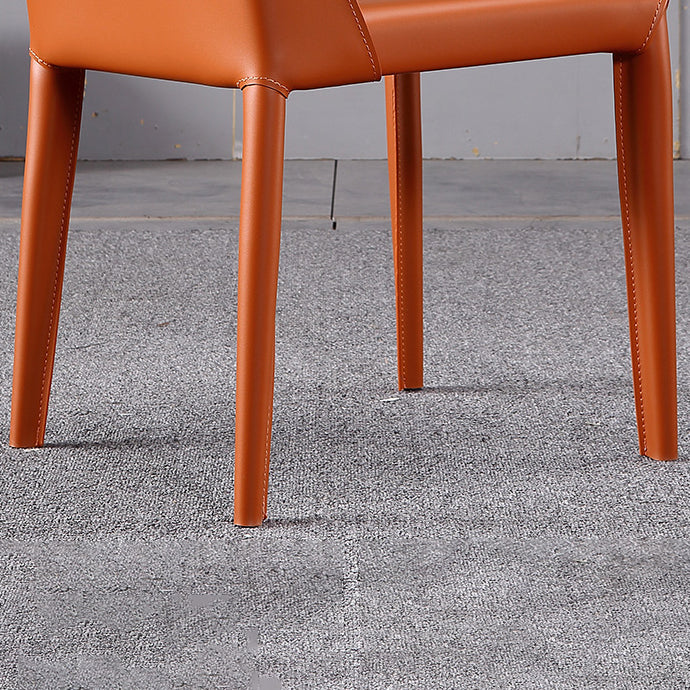 Modern Leather Restaurant Side Chair Solid Back Dining Armless Chair Clearhalo ' kitchen&dining_furn' 'Dining Chairs' 'Dining Tables & Seating' 'dining_chair' 'furn' 'furn_dining_chair' 'Furniture' 'furniture_dining_chair' 'Kitchen & Dining Furniture' 'kitchen' 4207531