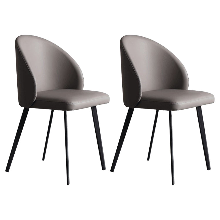 Industrial Metal Dining Room Chairs Armless Leather Dining Chairs for Home Use Grey 2 Piece Set Clearhalo ' kitchen&dining_furn' 'Dining Chairs' 'Dining Tables & Seating' 'dining_chair' 'furn' 'furn_dining_chair' 'Furniture' 'furniture_dining_chair' 'Kitchen & Dining Furniture' 'kitchen' 4207535