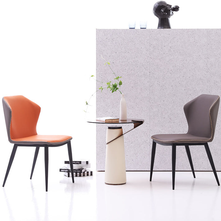 Modern Restaurant Faux Leather Side Chair Matte Finish Wingback Dining Chair Clearhalo ' kitchen&dining_furn' 'Dining Chairs' 'Dining Tables & Seating' 'dining_chair' 'furn' 'furn_dining_chair' 'Furniture' 'furniture_dining_chair' 'Kitchen & Dining Furniture' 'kitchen' 4207548