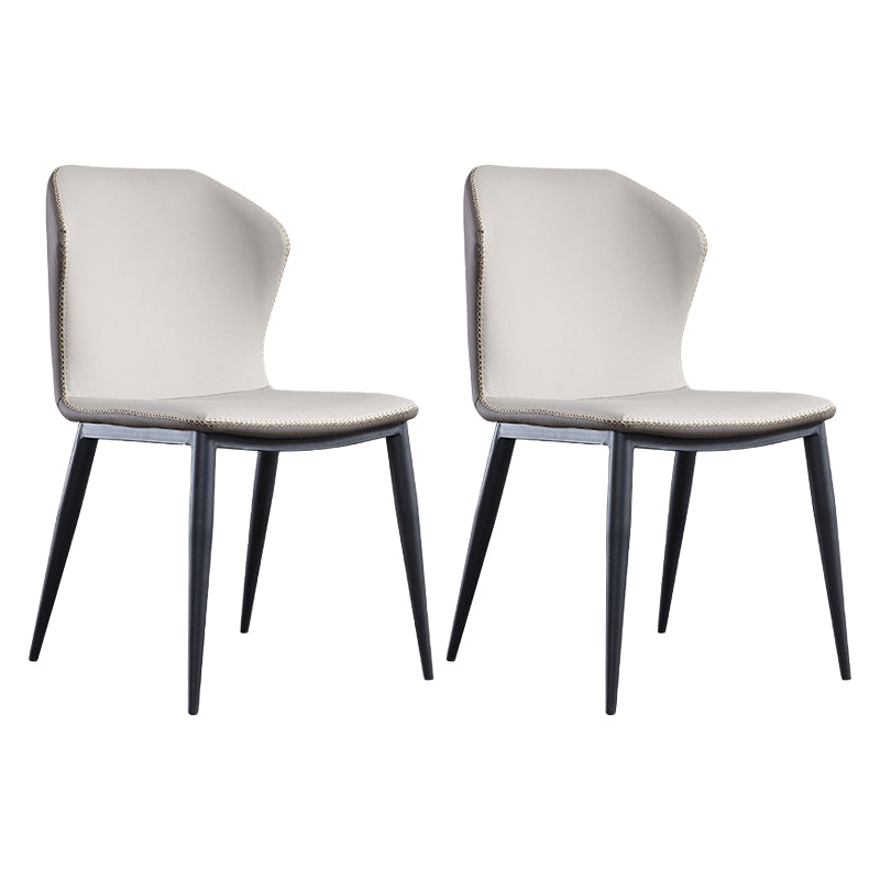 Modern Restaurant Faux Leather Side Chair Matte Finish Wingback Dining Chair Beige 2 Piece Set Clearhalo ' kitchen&dining_furn' 'Dining Chairs' 'Dining Tables & Seating' 'dining_chair' 'furn' 'furn_dining_chair' 'Furniture' 'furniture_dining_chair' 'Kitchen & Dining Furniture' 'kitchen' 4207552