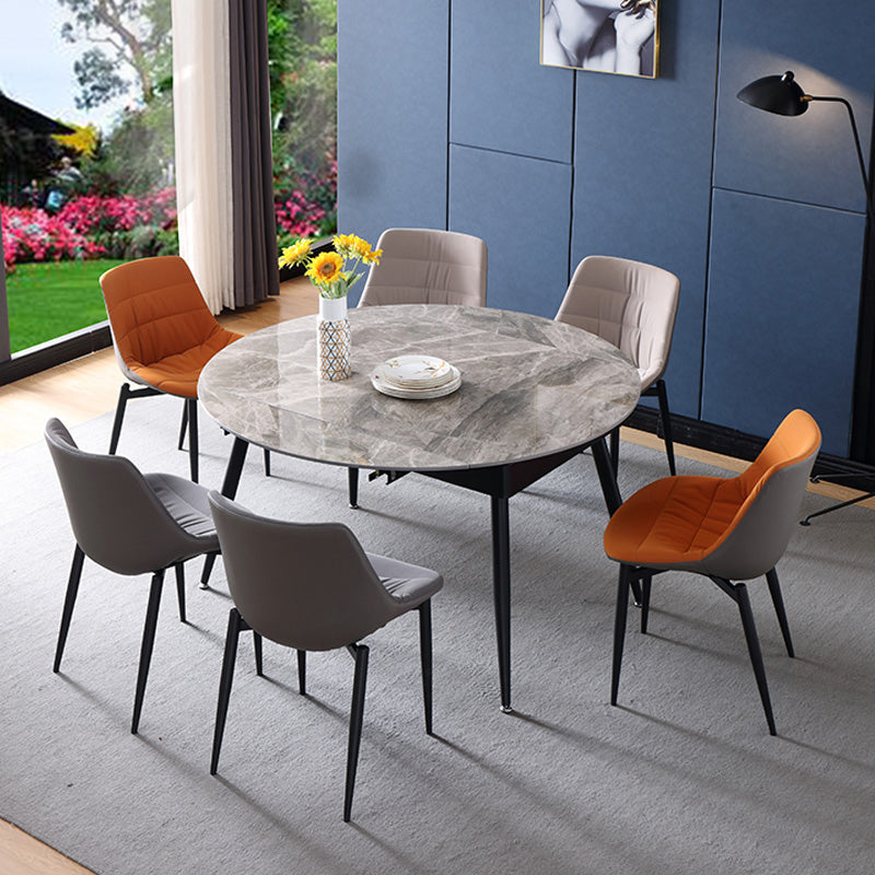 Industrial Metal Dining Room Chairs Armless Faux Leather Dining Chairs for Restaurant Use Clearhalo ' kitchen&dining_furn' 'Dining Chairs' 'Dining Tables & Seating' 'dining_chair' 'furn' 'furn_dining_chair' 'Furniture' 'furniture_dining_chair' 'Kitchen & Dining Furniture' 'kitchen' 4207570