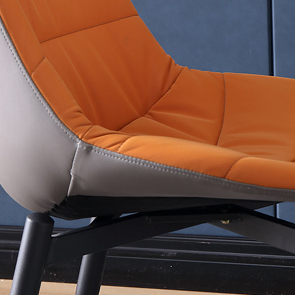 Industrial Metal Dining Room Chairs Armless Faux Leather Dining Chairs for Restaurant Use Clearhalo ' kitchen&dining_furn' 'Dining Chairs' 'Dining Tables & Seating' 'dining_chair' 'furn' 'furn_dining_chair' 'Furniture' 'furniture_dining_chair' 'Kitchen & Dining Furniture' 'kitchen' 4207572