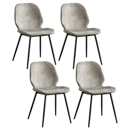 Contemporary Home Upholstered Side Chair Matte Finish Wingback Dining Chair Light Gray 4 Piece Set Clearhalo ' kitchen&dining_furn' 'Dining Chairs' 'Dining Tables & Seating' 'dining_chair' 'furn' 'furn_dining_chair' 'Furniture' 'furniture_dining_chair' 'Kitchen & Dining Furniture' 'kitchen' 4207581