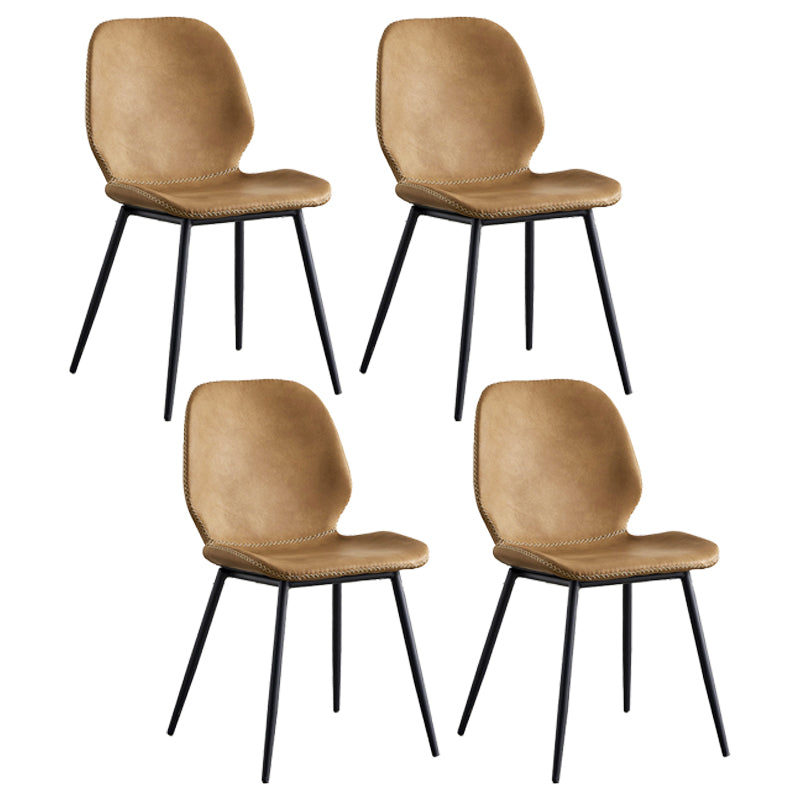 Contemporary Home Upholstered Side Chair Matte Finish Wingback Dining Chair Brown 4 Piece Set Clearhalo ' kitchen&dining_furn' 'Dining Chairs' 'Dining Tables & Seating' 'dining_chair' 'furn' 'furn_dining_chair' 'Furniture' 'furniture_dining_chair' 'Kitchen & Dining Furniture' 'kitchen' 4207583