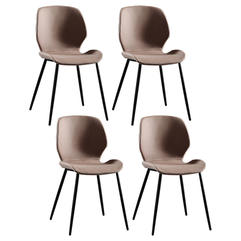Contemporary Home Upholstered Side Chair Matte Finish Wingback Dining Chair Camel 4 Piece Set Clearhalo ' kitchen&dining_furn' 'Dining Chairs' 'Dining Tables & Seating' 'dining_chair' 'furn' 'furn_dining_chair' 'Furniture' 'furniture_dining_chair' 'Kitchen & Dining Furniture' 'kitchen' 4207589