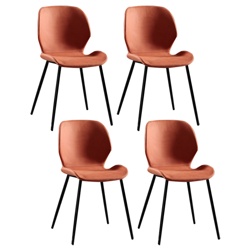 Contemporary Home Upholstered Side Chair Matte Finish Wingback Dining Chair Orange Red 4 Piece Set Clearhalo ' kitchen&dining_furn' 'Dining Chairs' 'Dining Tables & Seating' 'dining_chair' 'furn' 'furn_dining_chair' 'Furniture' 'furniture_dining_chair' 'Kitchen & Dining Furniture' 'kitchen' 4207591