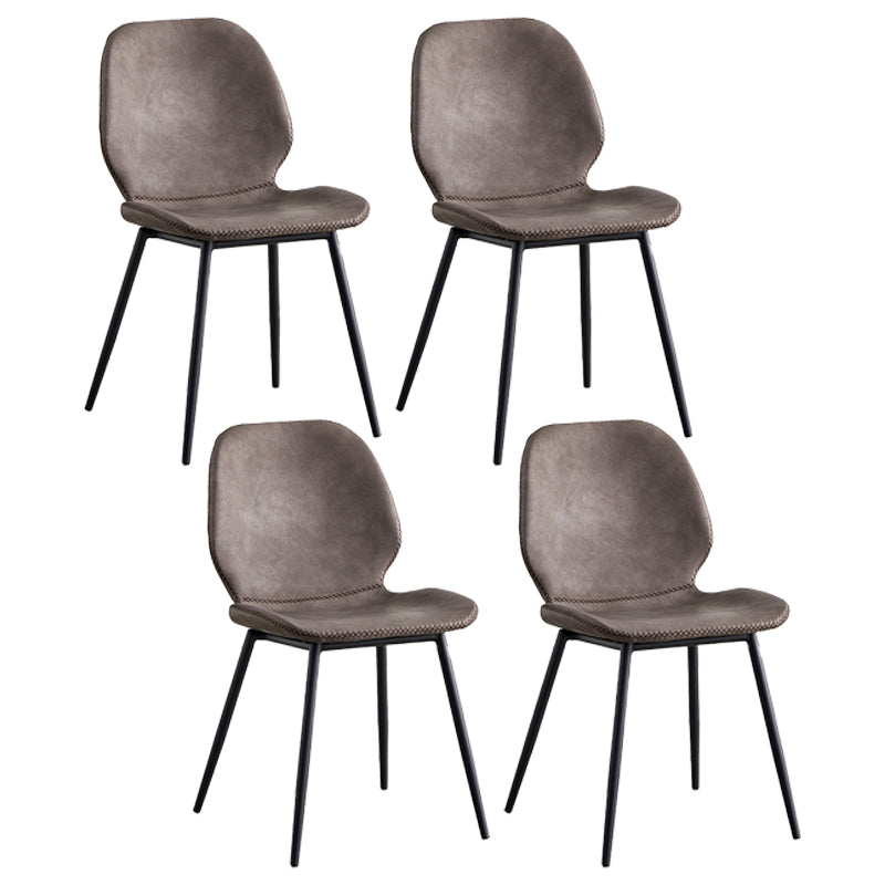 Contemporary Home Upholstered Side Chair Matte Finish Wingback Dining Chair Gray Purple 4 Piece Set Clearhalo ' kitchen&dining_furn' 'Dining Chairs' 'Dining Tables & Seating' 'dining_chair' 'furn' 'furn_dining_chair' 'Furniture' 'furniture_dining_chair' 'Kitchen & Dining Furniture' 'kitchen' 4207595