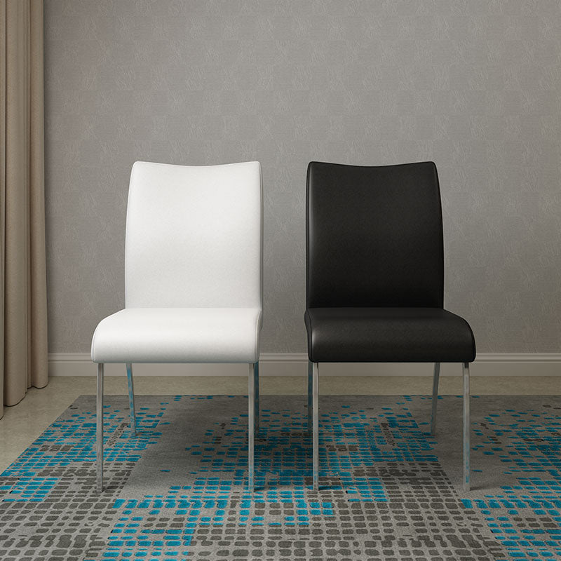 Glam PU Leather Dining Armless Chair Metal Dining Room Chairs for Home Use Clearhalo ' kitchen&dining_furn' 'Dining Chairs' 'Dining Tables & Seating' 'dining_chair' 'furn' 'furn_dining_chair' 'Furniture' 'furniture_dining_chair' 'Kitchen & Dining Furniture' 'kitchen' 4207608