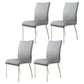 Glam PU Leather Dining Armless Chair Metal Dining Room Chairs for Home Use Grey 4 Piece Set Clearhalo ' kitchen&dining_furn' 'Dining Chairs' 'Dining Tables & Seating' 'dining_chair' 'furn' 'furn_dining_chair' 'Furniture' 'furniture_dining_chair' 'Kitchen & Dining Furniture' 'kitchen' 4207609