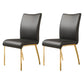Glam PU Leather Dining Armless Chair Metal Dining Room Chairs for Home Use Black-Gold 2 Piece Set Clearhalo ' kitchen&dining_furn' 'Dining Chairs' 'Dining Tables & Seating' 'dining_chair' 'furn' 'furn_dining_chair' 'Furniture' 'furniture_dining_chair' 'Kitchen & Dining Furniture' 'kitchen' 4207612